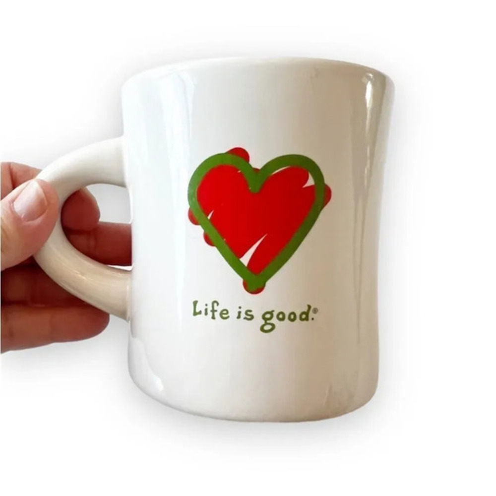 Life Is Good Heart Logo Mug Do‎ What You Like Like What You Do Quote Coffee Tea
